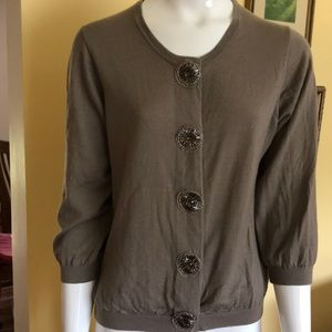 Taupe cardigan with bling